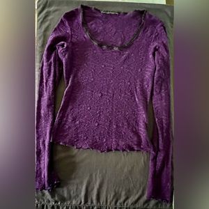 Lip Service Purple Spider Web Long Sleeve Fishnet top